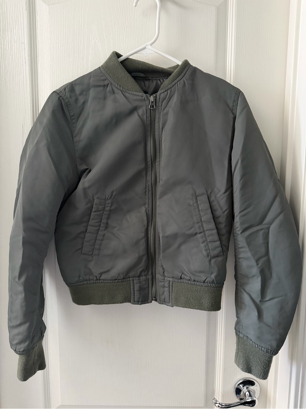 Uniqlo Womens Olive Green Puffer Bomber Jacket - XS
